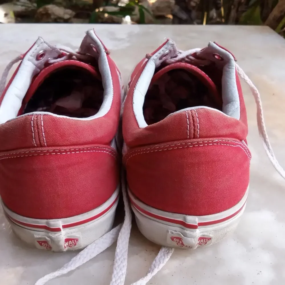 Vans Men's Red and White Trainers